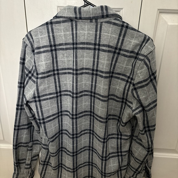 EXPRESS Gray Plaid Men’s Flannel Overshirt - Picture 2 of 3